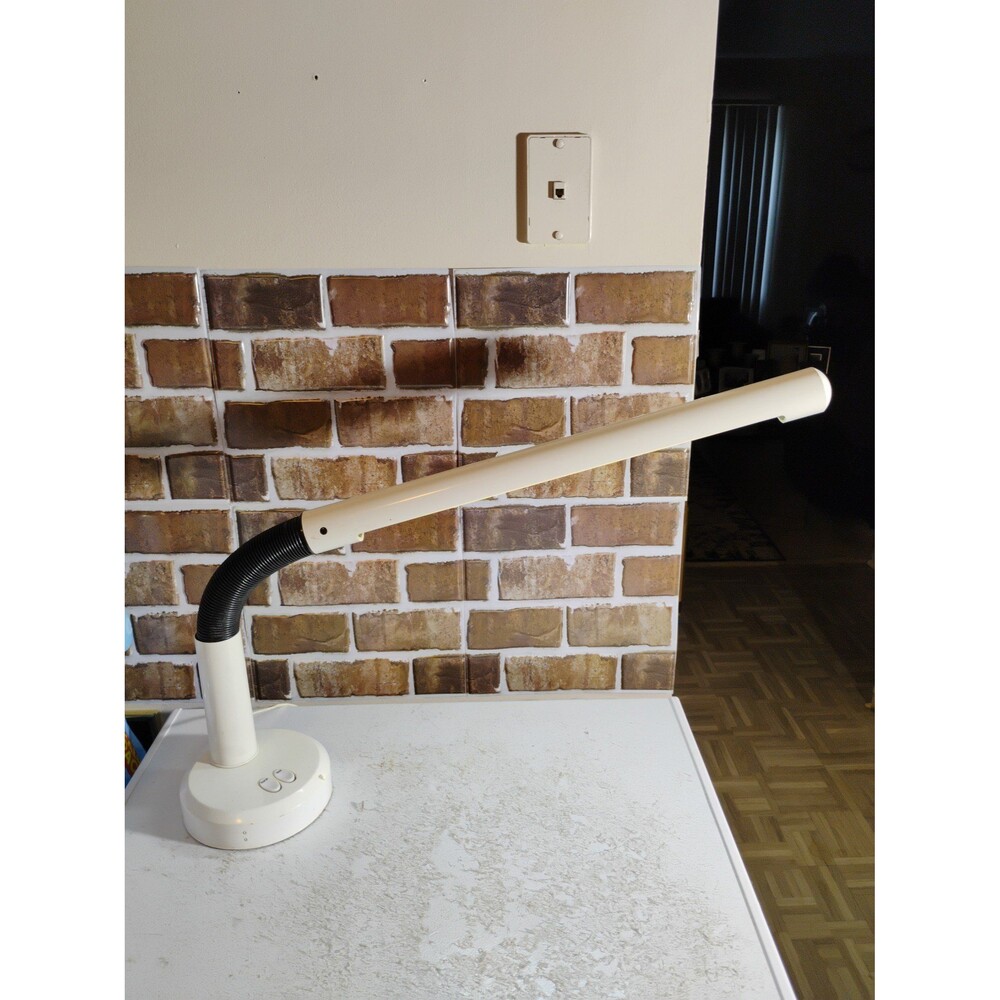 Vintage 1980's White Tube Adjustable Lamp